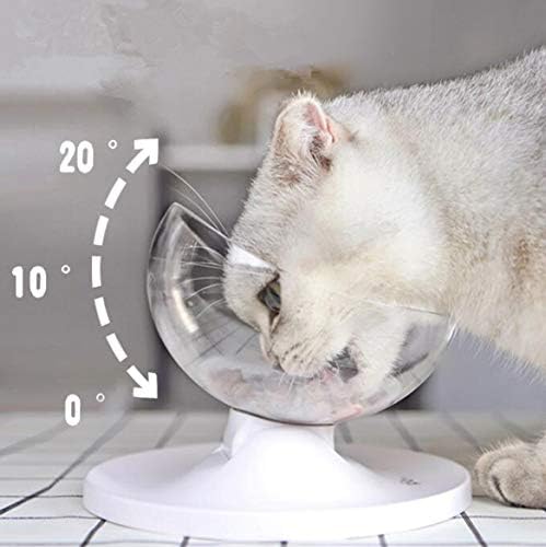 0°15°20°Adjustable Tilted Cat Bowl, Anti-Slip Mute Cat Food Bowl/Cat Water Bowl/Cat Feeding Bowl Multi-use Cat Dish Reduce Pets Neck…