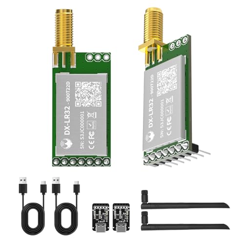 DX-LR32 Development Kit Semtech SX1262 LORA UART Serial Transceiver modul 868 915MHz with 2PCS Antenna 22 dBm 5KM Long Rang Compatible with Arduino DIY CE FCC (LR32-900T22D(T0))