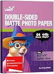 Uinkit 8.5x11 44lb 160Gsm 64 Sheets Inkjet Photo Paper Double Sided Matte Professional Photographic Paper Letter Size 8.5Mil Instant Dry Suitable for All Ink Printers