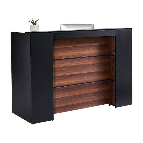 Cassetti scorrevoli: questo banco reception è dotato di guide metalliche di alta qualità che garantiscono l'apertura e la chiusura dei cassetti senza intoppi e con il minimo rumore. Questo design fornisce ulteriore spazio di archiviazione e migliora il comfort e la facilità d'uso nelle attività quotidiane