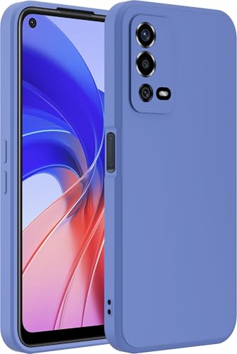 Image of A rtistque Liquid TPU Silicone Matte Shockproof Flexible with Camera Protection Soft Back Cover Case for Oppo A55 - Blue
