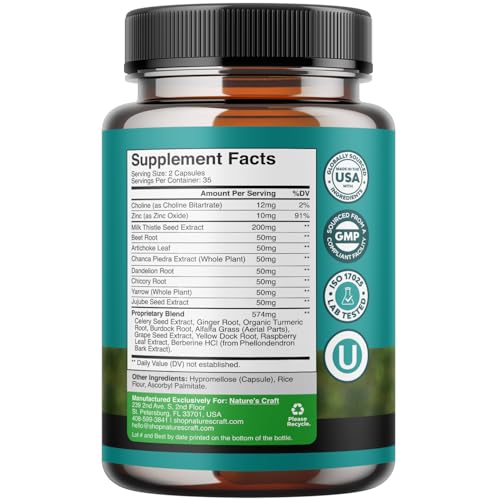 Liver Cleanse Detox & Repair Formula - Herbal Liver Support Supplement with Milk Thistle Turmeric Dandelion Root & Artichoke Extract for Liver Health - Silymarin Milk Thistle Liver Detox Capsules - Image 4