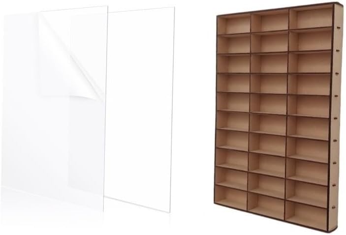 ALEJANDRO CORTES 1:64 Scale Diecast Model Car Display Case with Acrylic Lid for 30 Spaces - Perfect for Your Favorite Hot Collectible Cars Wheels