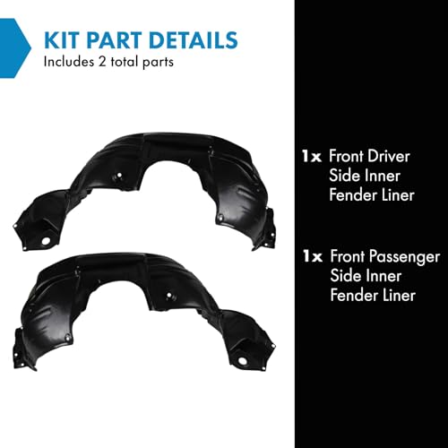 Image of TRQ Front Inner Fender Liner Set Compatible with 2011-2013 Toyota Highlander TO1248180 TO1249180