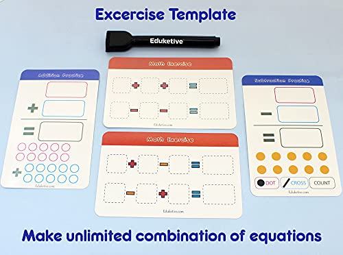 Image of 1+2=3 PREMATH Write & Wipe Reusable Activity 3-9 yrs Writing Practice Preschool Learning Educational Game with Exercise Book
