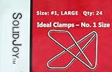 24 Ideal Butterfly Clamps, Large (100 Sheet Capacity, Size #1, Silver), by SolidJoy