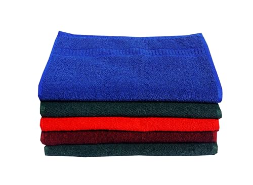 Image of Space Fly 500 GSM Cotton Hand Towels for Wash Basin | Hand Towel for Kitchen | Face Towel for Women | Size- 27.94 x 43.18 CM | Dark Color- Blue, Brown, Red, Cherry, Gray | Hand Towel Set of 6