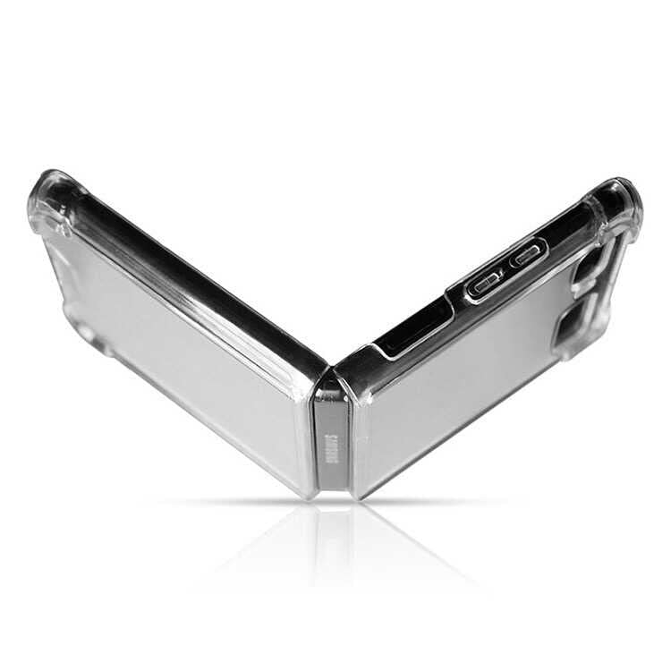 Zore Galaxy ile uyumlu Z Flip 3 Kılıf Zore Nitro Anti Shock Silikon Renksiz