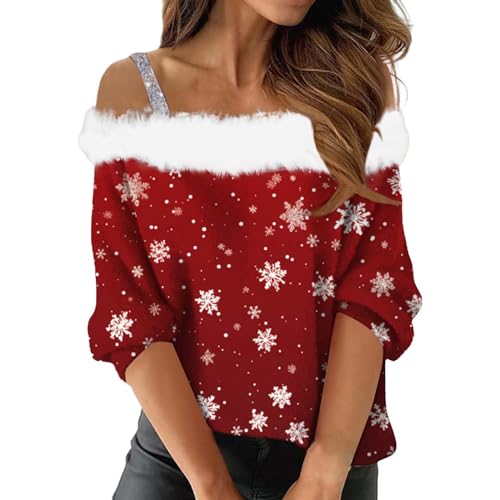 riou Ofertas Black Friday 2024 Sudadera Navidad Mujer 2024 Jersey Feo Sweater Sudaderas Navideñas Xmas Sweatshirt Informales Manga Larga Otoño Primavera Holgada Cómoda Blusas Moda Outwear Hoodie