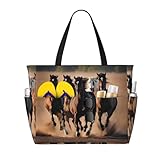 Sac à main multifonction : ce joli sac à bandoulière imprimé chevaux de course peut être utilisé comme sac de travail, sac d'affaires, sac de shopping, sac de pique-nique, sac de voyage, sac décoratif, etc. Plusieurs couleurs pour correspondre à différentes tenues.