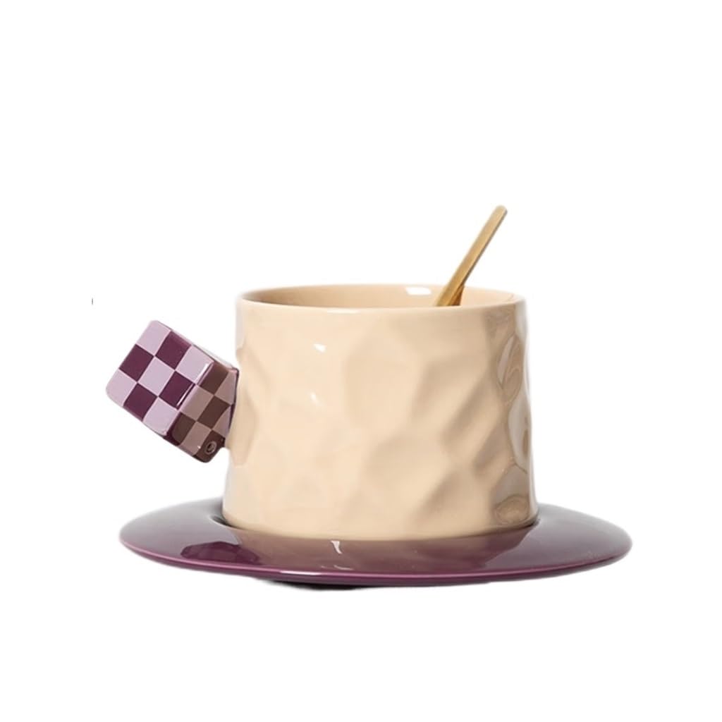 Tasse à café en céramique NEBE anti-tache avec soucoupe stable
