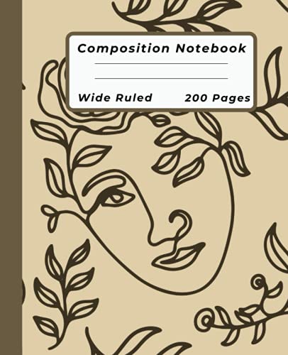 Cute Composition Notebook Wide Ruled Flowers Pattern: Composition Notebook Vintage Flowers, perfect gift for flowers Lovers, 200 7.5x9.25 Wide Ruled Pages