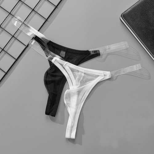 Men's Sexy See Through Mesh Soft T-back Undies Underpants2