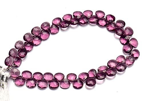 LKBEADS 8 inch strand of gem african amethyst quartz 6mm heart faceted beads for DIY jewelry making. african amethyst quartz beads strand