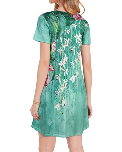 Image of JOLIGAL Summer Dresses for Women Casual Short Sleeve Sundress Scoop Neck Beach T Shirt Dress with Pockets 2026