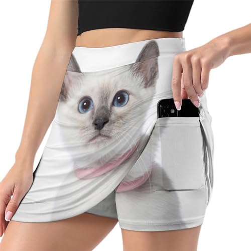 Mini jupe de tennis anti-frottement avec poche de rangement pour femme
