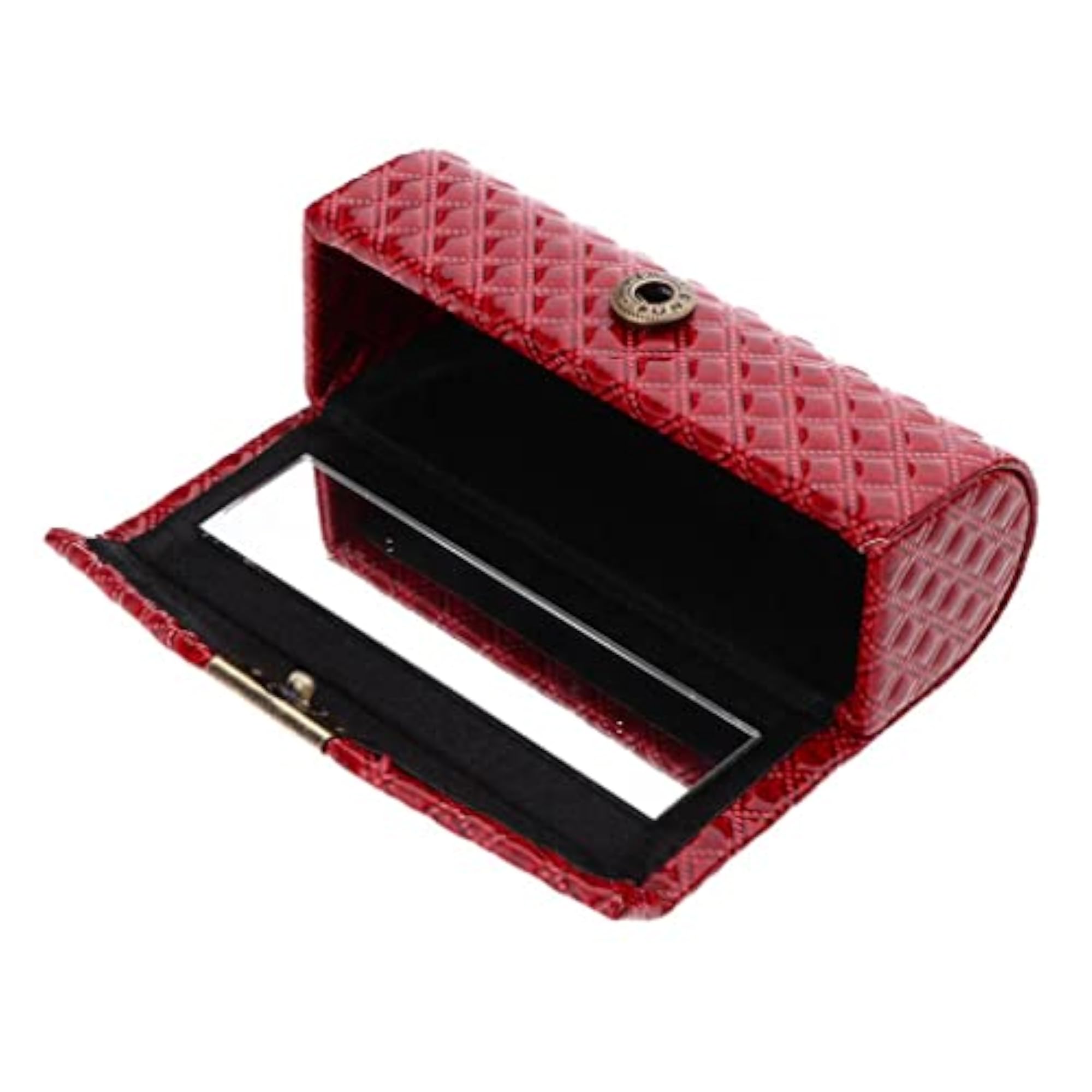 PU Leather Single Lipstick Case Holder, Red
