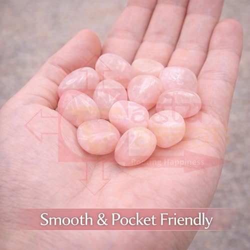 Image of Crystal Rose Quartz Tumble Stone | 50 gm Tumbled Gemstones | Reiki Healing Stones | Home Decor Pebbles | Aquarium Gravel | Garden & Table Decor
