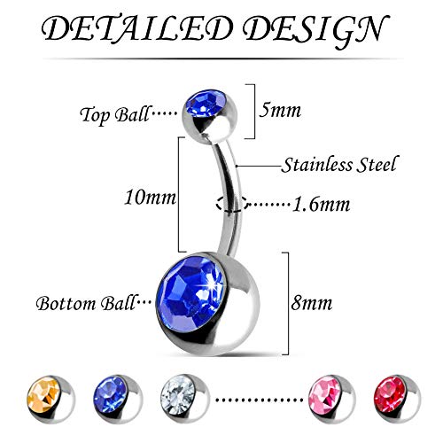 OMAIGAR Belly Rings for Women, Surgical Stainless Steel Belly Button Rings, Ideal Gift with Cute Package3