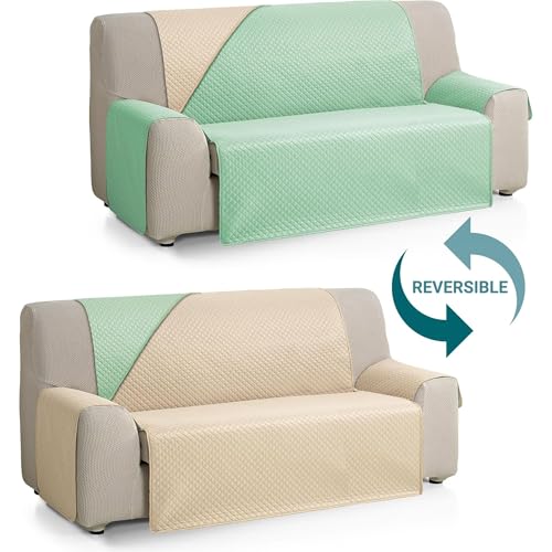 Housse de canapé réversible de qualité supérieure toucher extra doux 2 places XL - 4