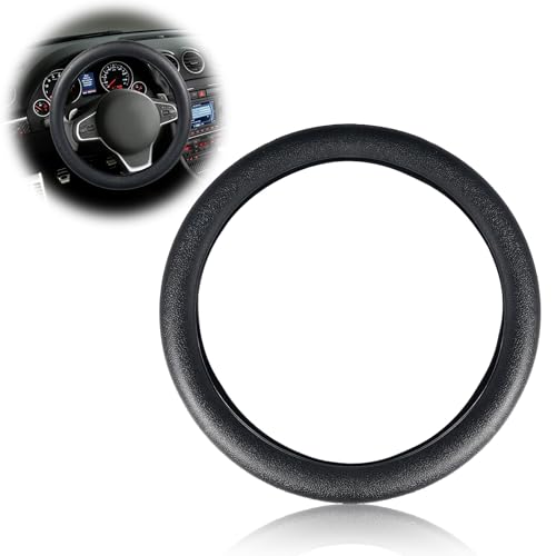 Auto Lenkradbezug Universal 33-42 cm, rutschfest & Langlebig, Silikon Schutz Hülle, Elegantes Design für Autos, SUVs & LKW – Schwarz