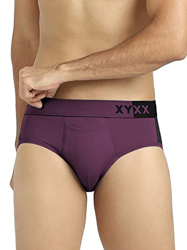 Image of XYXX Men's Dualist Micromodal Regular Fit Colorblock Antimicrobial Briefs with No Marks Waistband (Pack of 2)