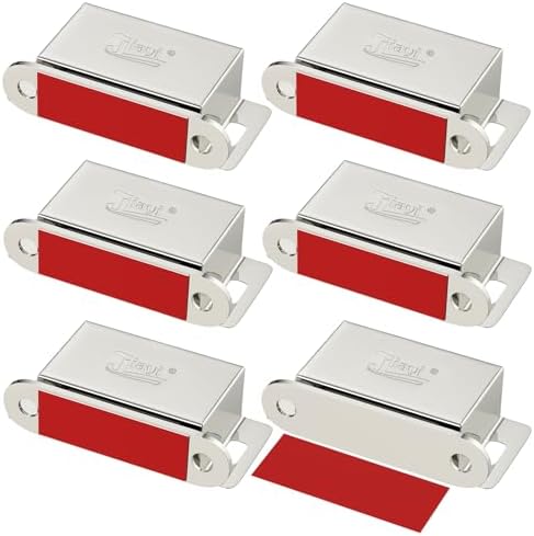 Cabinet Door Magnetic Catch Jiayi 6 Pack Magnet Door Catcher Heavy Duty 30lbs Cupboard Door Magnets Stainless Steel RV Drawer Magnets Door Catch and Latch for Kitchen Closet Cupboard Closer