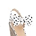 Elbslutt Women's Polka Dots Bow Espadrille Wedge Sandals Platform Slingback Peep Toe Pumps With Ankle Strap, size 8, Black
