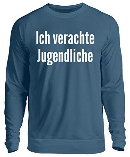 Pull bleu pour adolescents coupe unisexe Small en maille douce