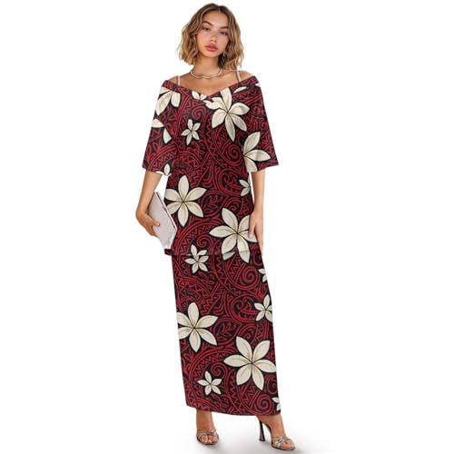 ZCFYGDX Trendy Women's Short Sleeve Dress Two-Piece Outfit V-Neck Top with A-Line Split Skirt Set Casual Chic Summer Wear for Shopping Office Travel Satsuma Tribe Plumeria 3XL