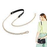 Eleganter und strapazierfähiger schwarzer geflochtener Kettenriemen aus schwarzem Leder für DIY-Handtaschen, Umhängetaschen, Umhängetaschen und Geldbörsen.
