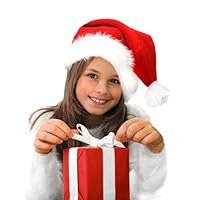 Weihnachtsmütze Kinder Nikolausmütze Plüsch. Weihnachtsmann Mütze Rot fur Kind (5-9 Jahre) Einheitsgröße. Weihnachtszubehör