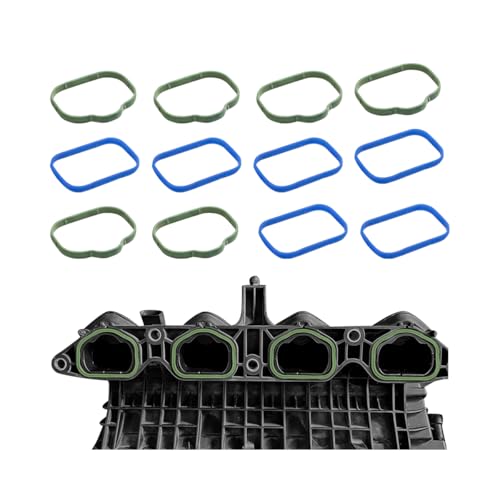 HAMOJUF 12PCS Car Intake Manifold Plenum Gasket Set OEM#5184562AC 5184331AC MS97204 Rubber Upper & Lower Engine Intake Manifold Sealing Gasket Compatible with AvengerL Challenger Journey