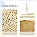 Imagen de EVEOUT Clutch de Paja Mujer Bolso Nube de Boda Fiesta Paja con Cadena Bolsos bandolera Tejido para Vacaciones Playa