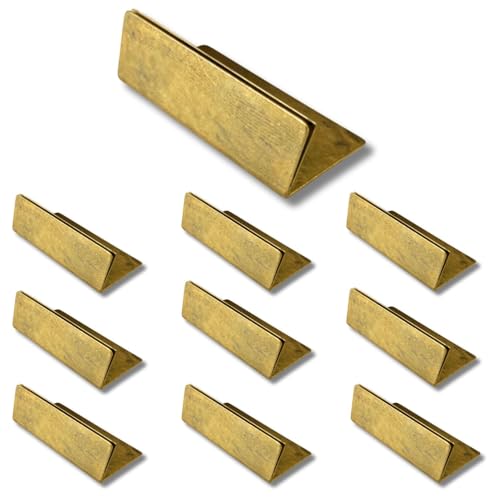 Place Card Holders Gold Brass 10Pcs Wide Size Vintage Finish Table Card Holder Antique Small Table Card Stands Memo Price Tags Reception Party Photo