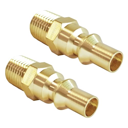 Joywayus 2PCS Propane Quick-Connect Adapter 1/4" NPT Male Full Flow Plug