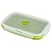 Ciotola piegante portatile pieghevole del silicone del commestibile di 800ml Lunchbox Contenitore piegante sicuro e sano dell'alimento(verde)