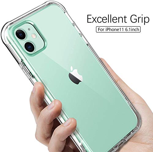 Hually Case for iPhone 11(6.1''),Crystal Clear Shock-Absorption Protective Cover,Ultra Thin iPhone 11 Case with Flexible TPU Hard PC Back All Round Drop-Protection Case Cover