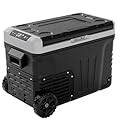 EUHOMY 12 Volt Refrigerator, 37QT(35L) Electric Cooler, Portable Freezer 12V/24V DC 110-240V AC, 12V Fridge -4?~68?, 12V Cooler with Wheels & 2 Baskets for Travel, Truck, Boat, Camping