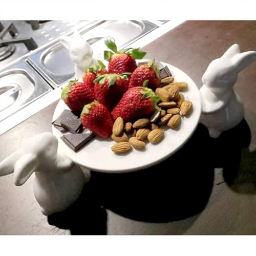 Bunny Rabbit Ceramic plate (3 Rabbit)