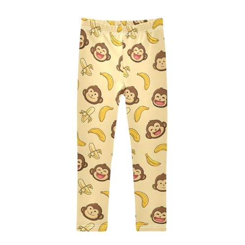 ALAZA Girls' Leggings Children's Yoga Pants Skinny Printed Dance Monkey Lovely Comfortable 4T