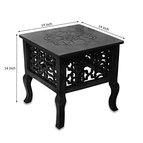 Image of Wooden Stool Table Solid Wood Best Used as Bedside Corner Footrest Foot Step Stool Tea Coffee Plants for Living Room Outdoor Furniture Pre-Assembled