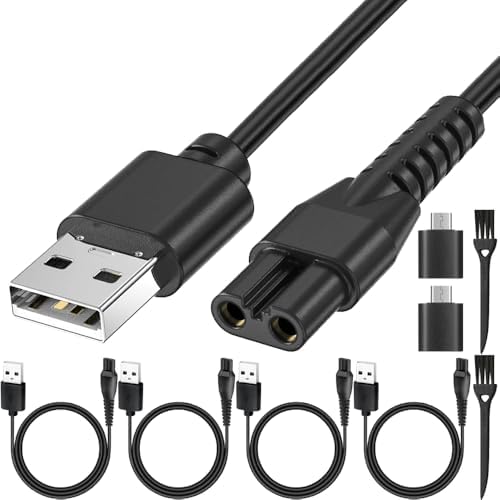 USB Charger Cable for MANSCAPED Lawn Mower, Lawn Mower 3.0/2.0 Electric Trimmer Shaver Razor Replacement Chaging Cable for Manscaping Groin Hair Trimmer (4 Pack)