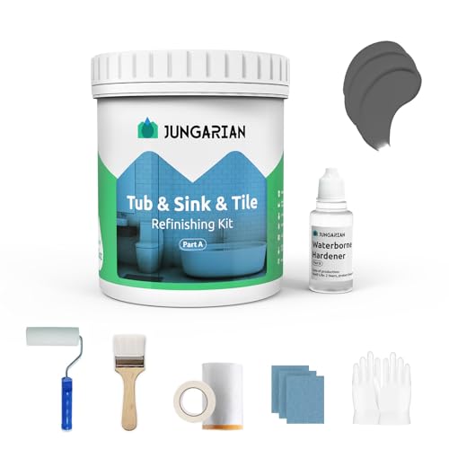 Jungarian Tub and Tile Refinishing Kit 17.5oz with Tools, Low
