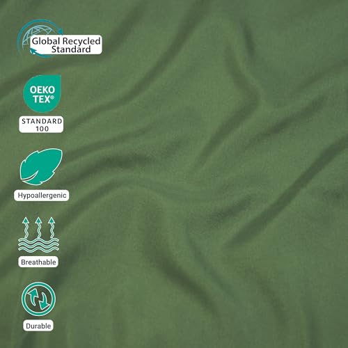 ZPECC Pillow Cases Standard Size Set of 12, 20x26 Envelope Closure Pillowcases, Soft Plain Brushed Microfiber Covers Hypoallergenic Breathable, Olive Green