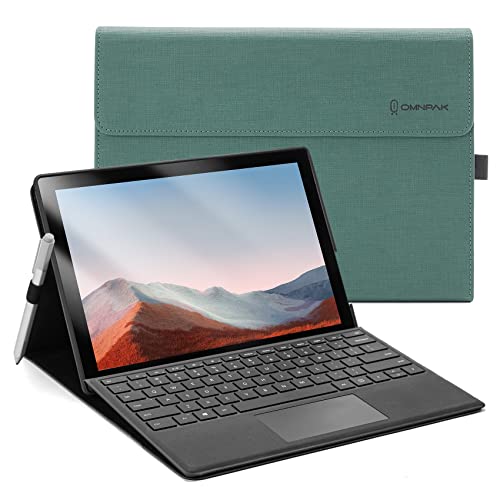 Omnpak Case for Microsoft Surface Pro 7+ (2021)/Surface Pro 7(2019)/Surface Pro 6(2018)/Surface Pro 5(2017)/Surface Pro 4, Adjustable Viewing Angle, Compatible with Type Cover Keyboard Light
