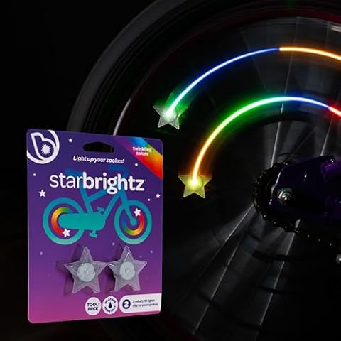 Brightz StarBrightz Bike Spoke Lights, Color Changing - Pack of 2 Star Shaped Bike Spoke Lights - Clip-On Bike Wheel Lights for Bike Spokes for Boys, Girls and Kids Cover