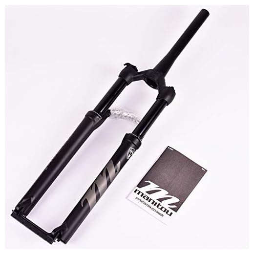 Generies Horquilla De Bicicleta Manitou Markhor 26 27.5inchs 29er Mountain MTB Horquilla De Bicicleta Suspensión De Horquilla Delantera Neumática 2019 Control Manual Bloqueo Remoto 1 29 Cono Negro
