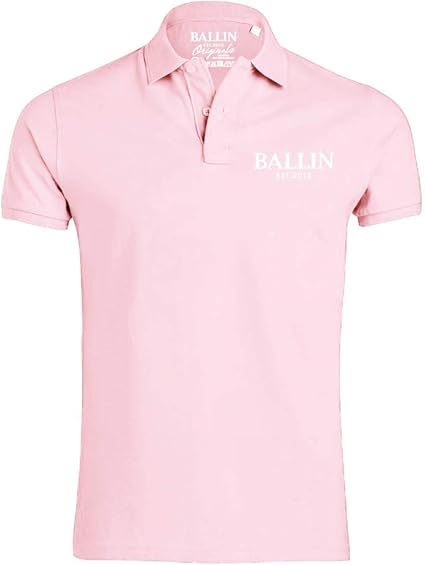 Ballin Est. 2013 Ballin Basic Polo Pink, Size:XL : Amazon.co.uk: Clothing