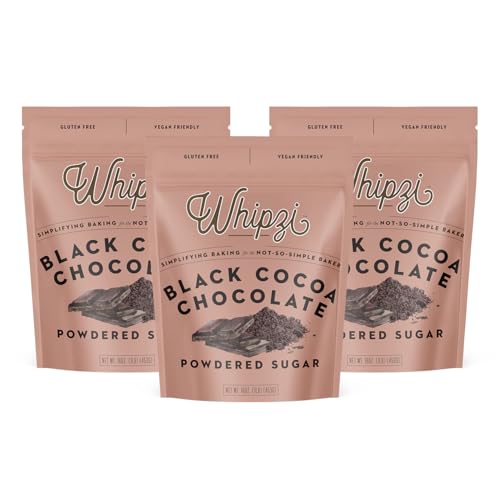 Whipzi Black Cocoa Flavored Powdered Sugar - Confectioners Sugar for